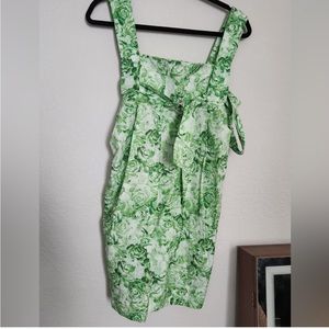 GANNI green printed mini dress size small great condition